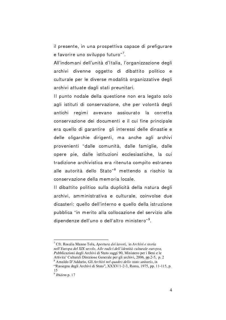 Anteprima della tesi: Strategie di gestione e valorizzazione delle risorse archivistiche locali, Pagina 4