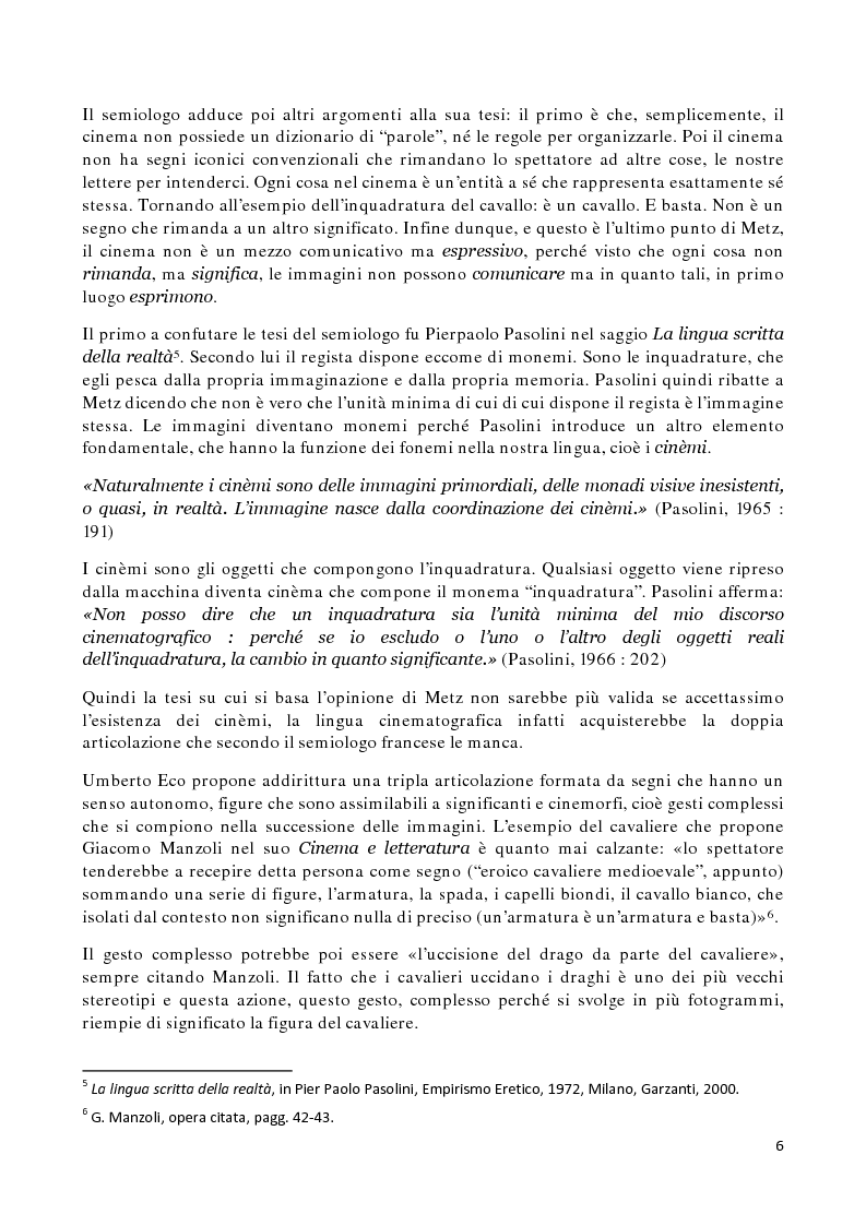 Anteprima della tesi: Il silenzio sulla pagina. Analisi delle affinità e degli interscambi fra due mezzi espressivi: il cinema e la scrittura, Pagina 4