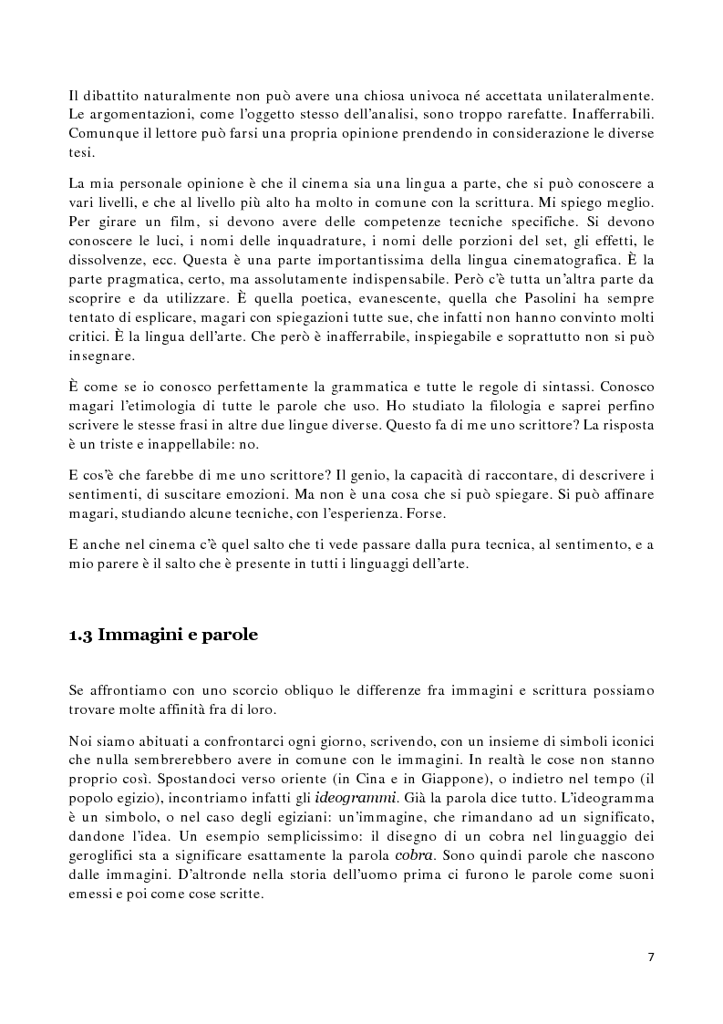 Anteprima della tesi: Il silenzio sulla pagina. Analisi delle affinità e degli interscambi fra due mezzi espressivi: il cinema e la scrittura, Pagina 5