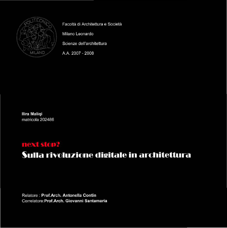 Anteprima della tesi: Sulla rivoluzione digitale in architettura, Pagina 1
