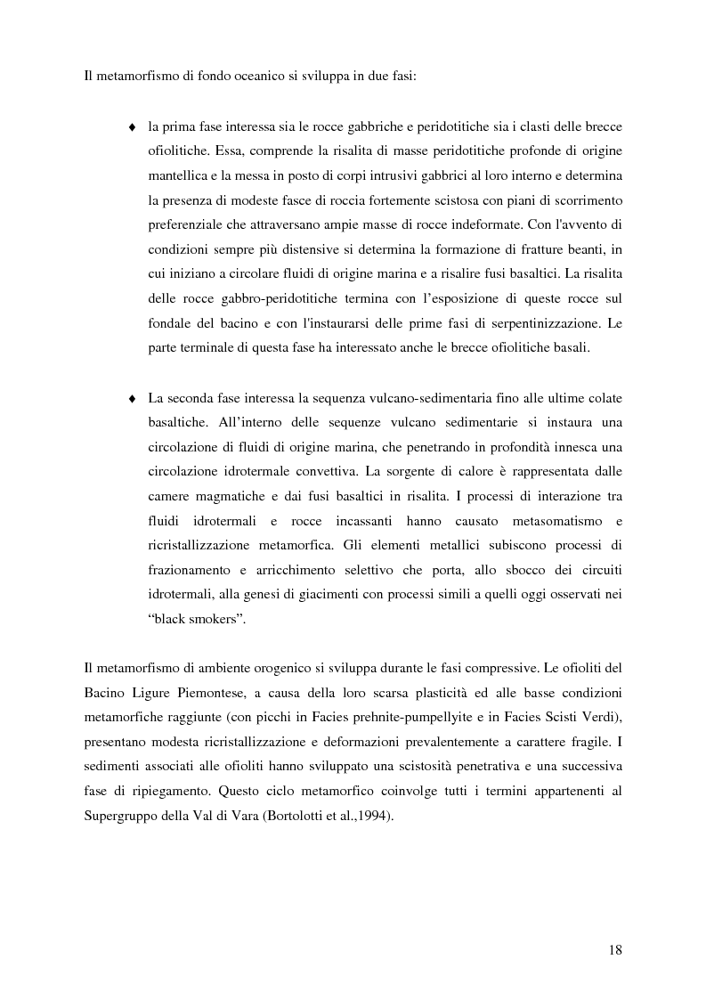 Anteprima della tesi: Indagini mineralogiche per la caratterizzazione della discarica mineraria della miniera di solfuri di ferro e rame di Libiola (Sestri Levante, Genova), Pagina 14