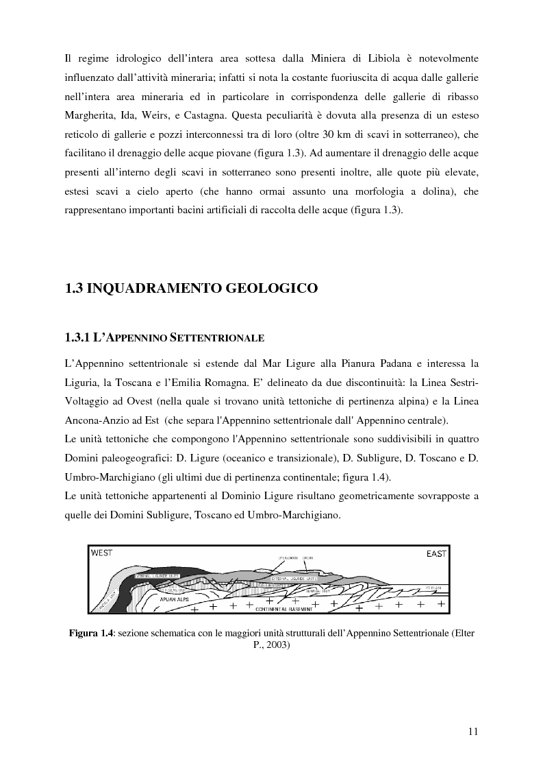 Anteprima della tesi: Indagini mineralogiche per la caratterizzazione della discarica mineraria della miniera di solfuri di ferro e rame di Libiola (Sestri Levante, Genova), Pagina 7