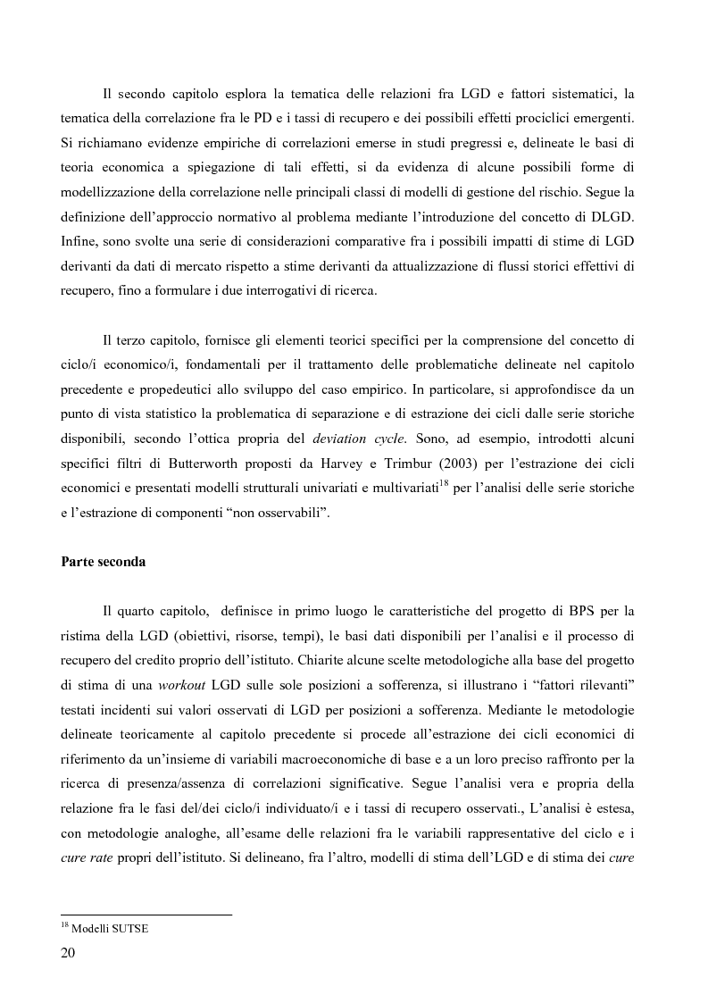 Anteprima della tesi: Prevedere la Loss Given Default nelle banche: fattori rilevanti e downturn LGD. Il caso di Banca Popolare di Sondrio., Pagina 10
