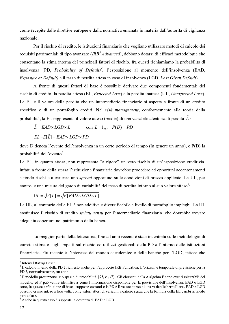 Anteprima della tesi: Prevedere la Loss Given Default nelle banche: fattori rilevanti e downturn LGD. Il caso di Banca Popolare di Sondrio., Pagina 2