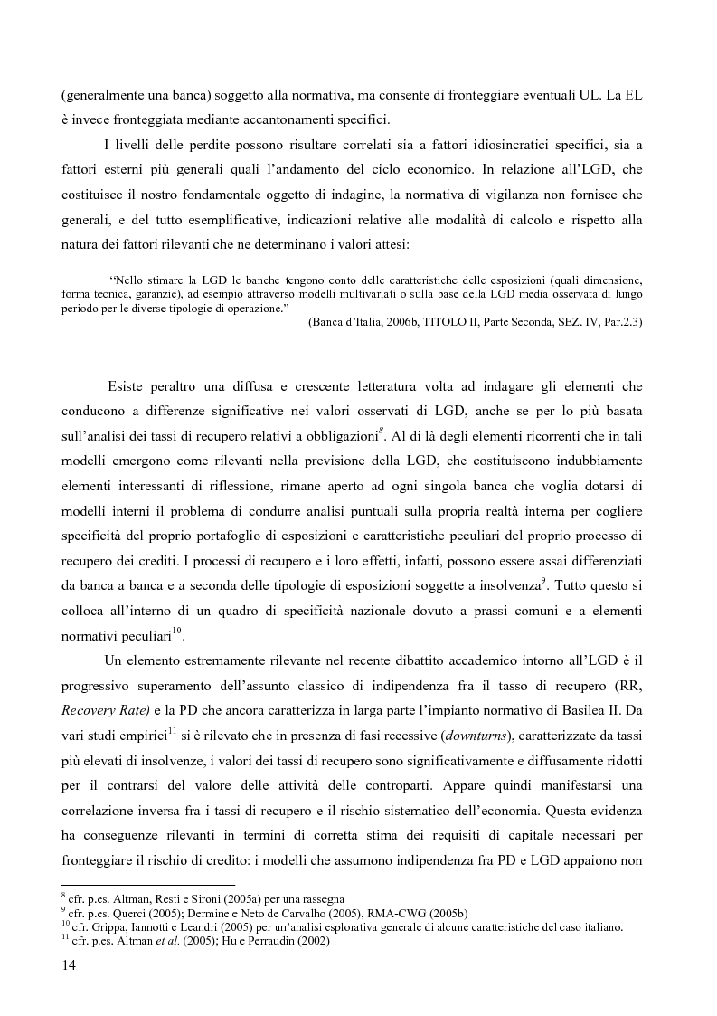 Anteprima della tesi: Prevedere la Loss Given Default nelle banche: fattori rilevanti e downturn LGD. Il caso di Banca Popolare di Sondrio., Pagina 4