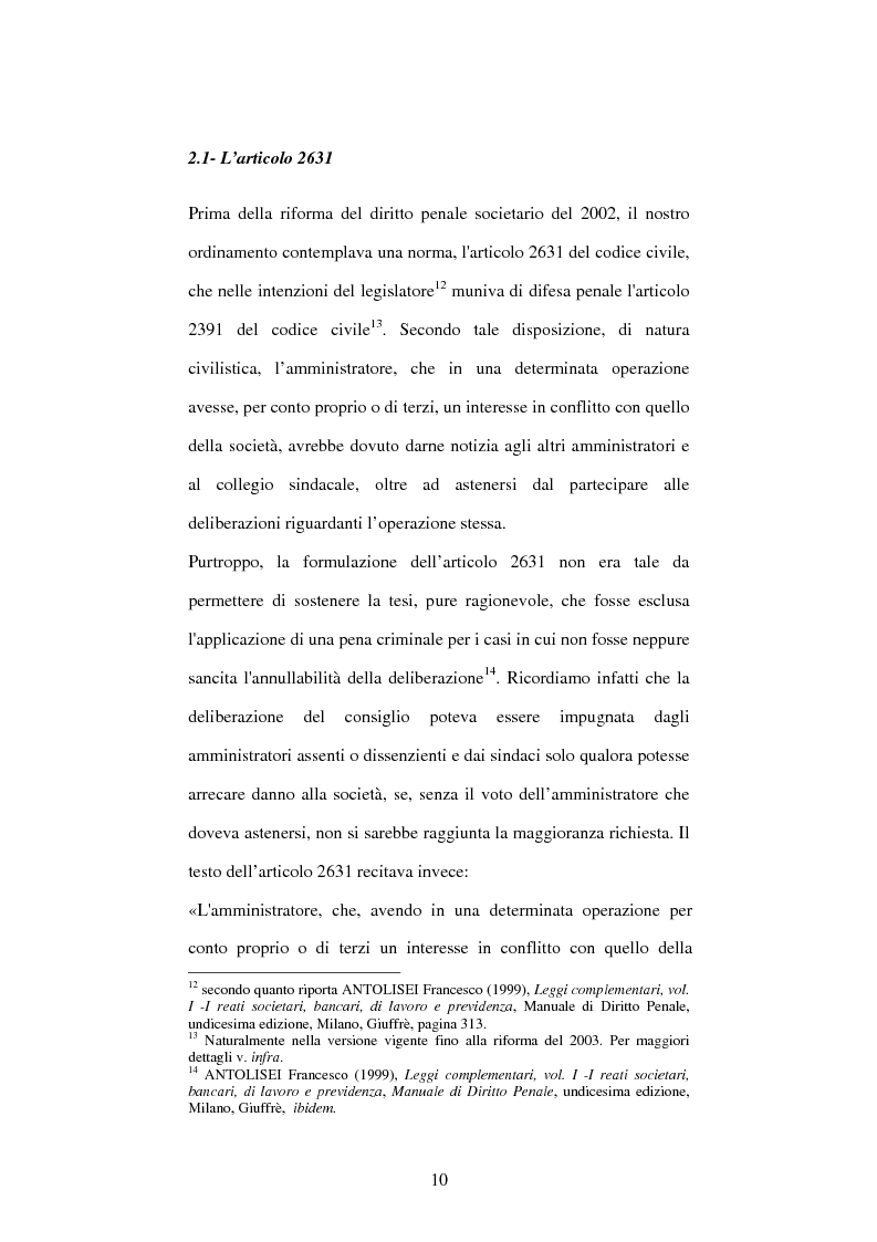 Anteprima della tesi: Omessa comunicazione del conflitto di interessi, Pagina 10