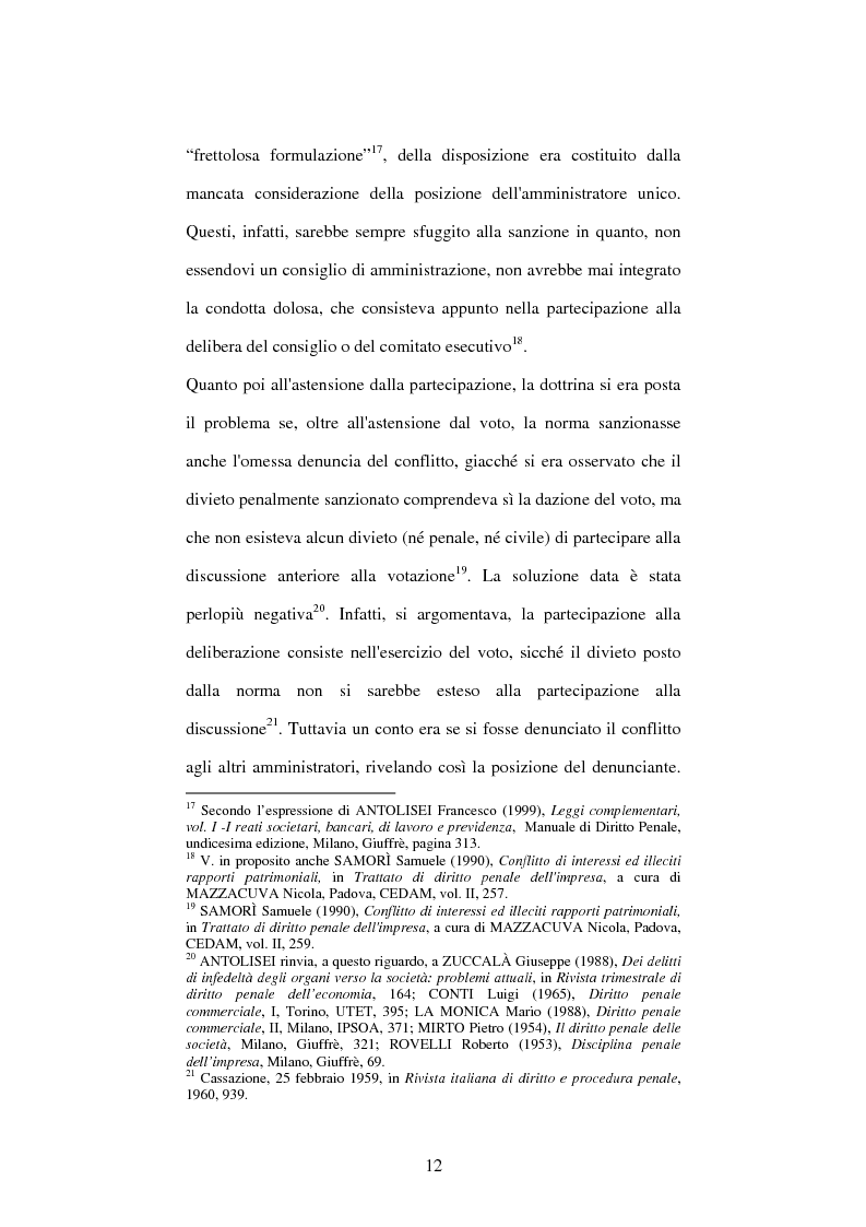 Anteprima della tesi: Omessa comunicazione del conflitto di interessi, Pagina 12