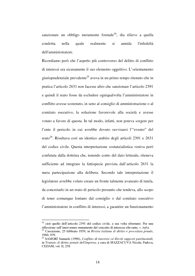 Anteprima della tesi: Omessa comunicazione del conflitto di interessi, Pagina 14