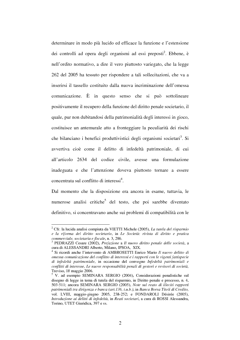 Anteprima della tesi: Omessa comunicazione del conflitto di interessi, Pagina 2