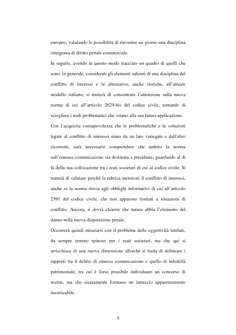 Anteprima della tesi: Omessa comunicazione del conflitto di interessi, Pagina 5