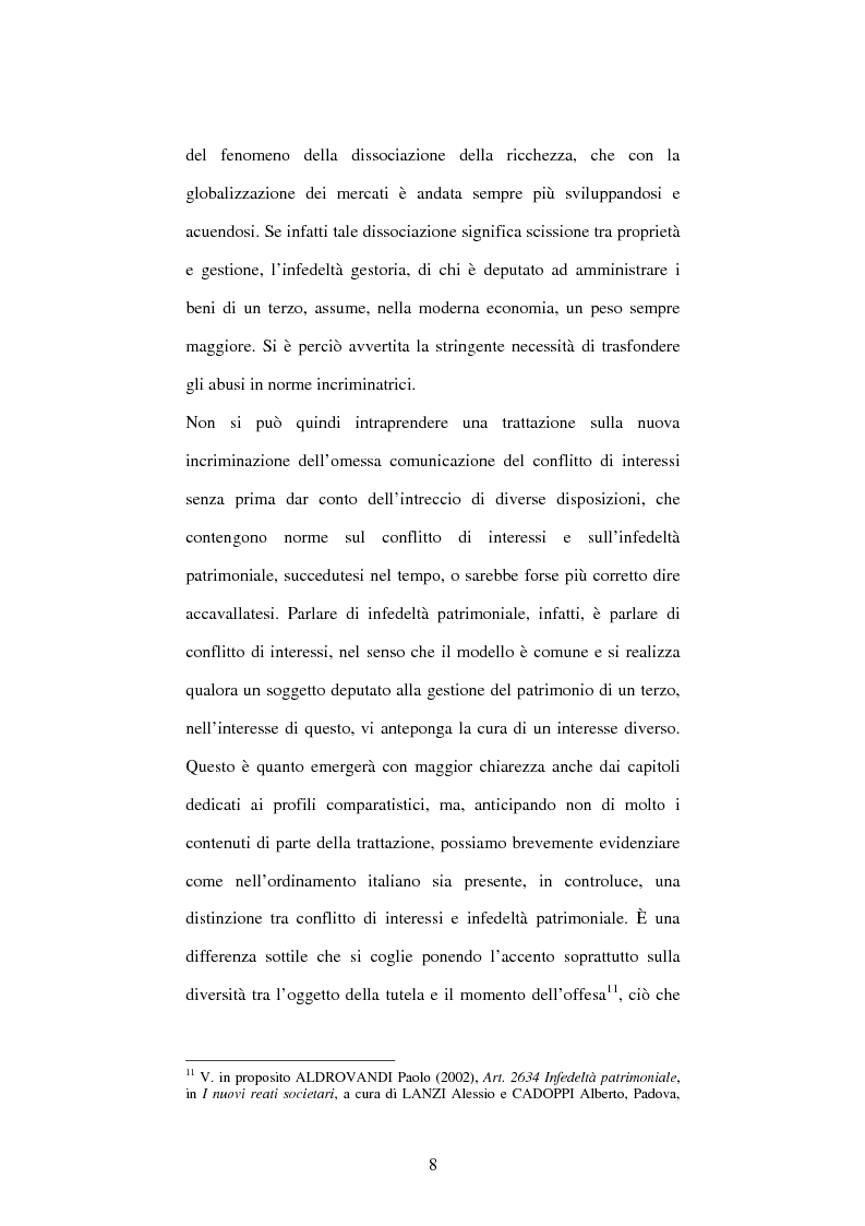 Anteprima della tesi: Omessa comunicazione del conflitto di interessi, Pagina 8