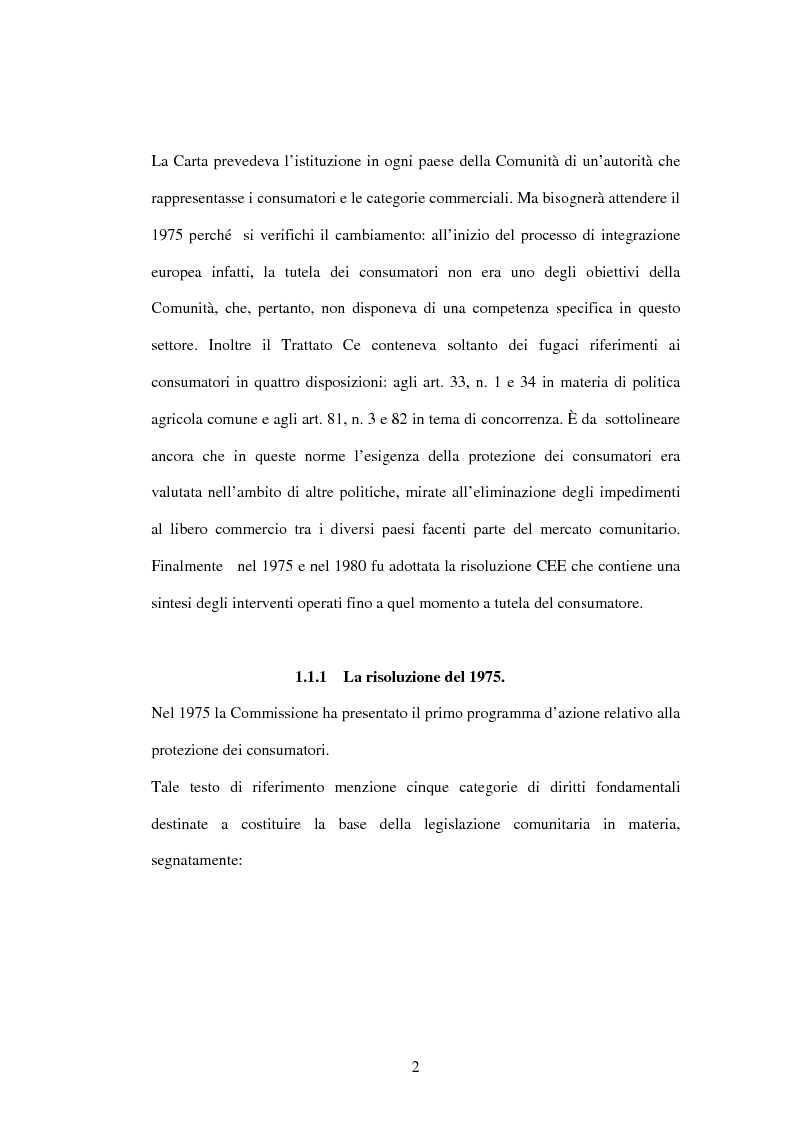 Anteprima della tesi: La tutela dei consumatori nell'UE: la strategia 2007-2013, Pagina 2