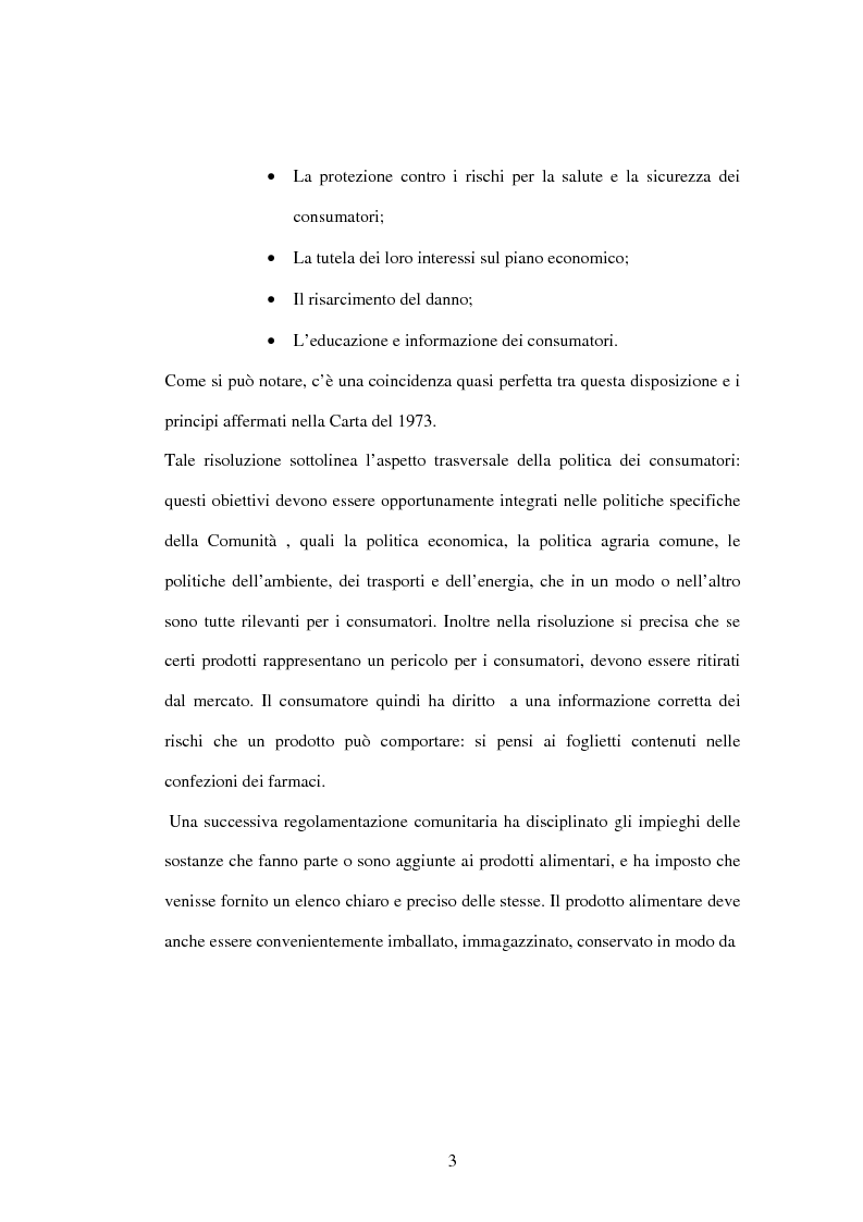 Anteprima della tesi: La tutela dei consumatori nell'UE: la strategia 2007-2013, Pagina 3