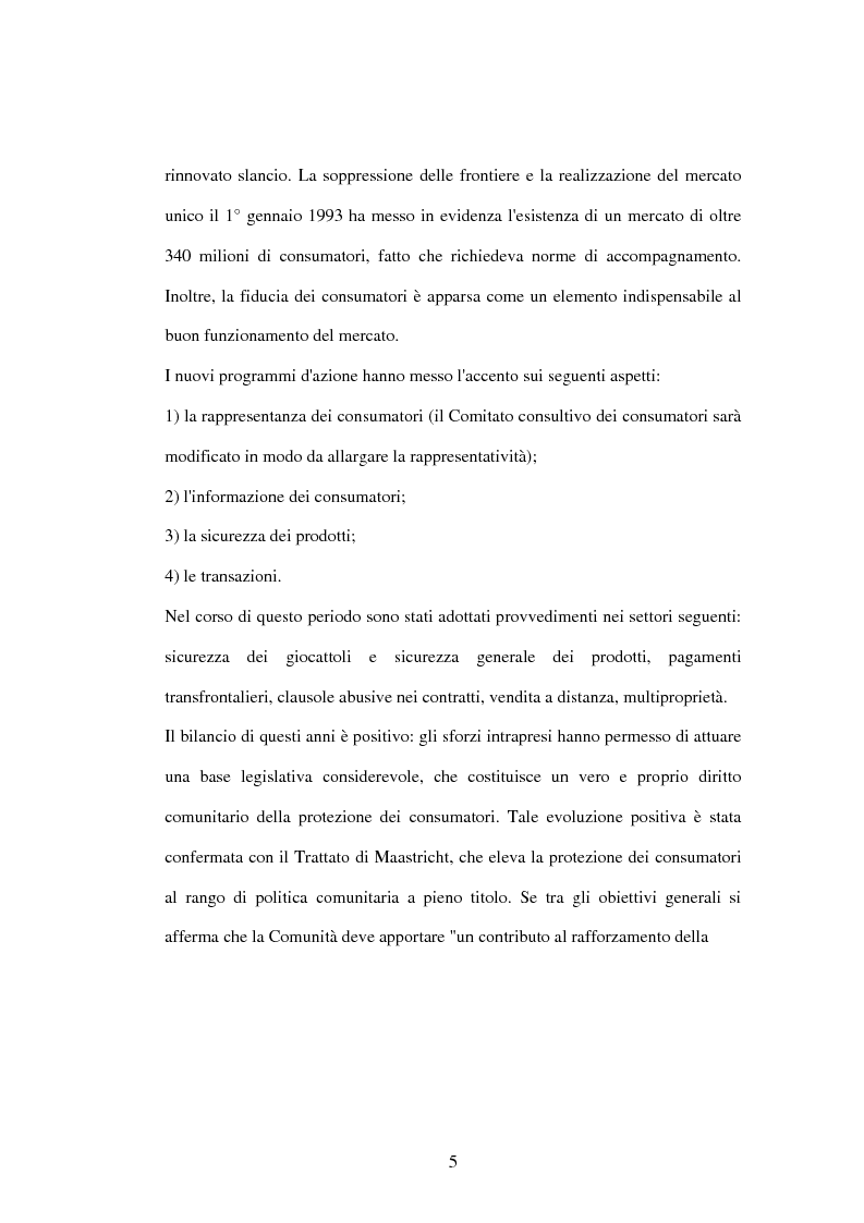 Anteprima della tesi: La tutela dei consumatori nell'UE: la strategia 2007-2013, Pagina 5