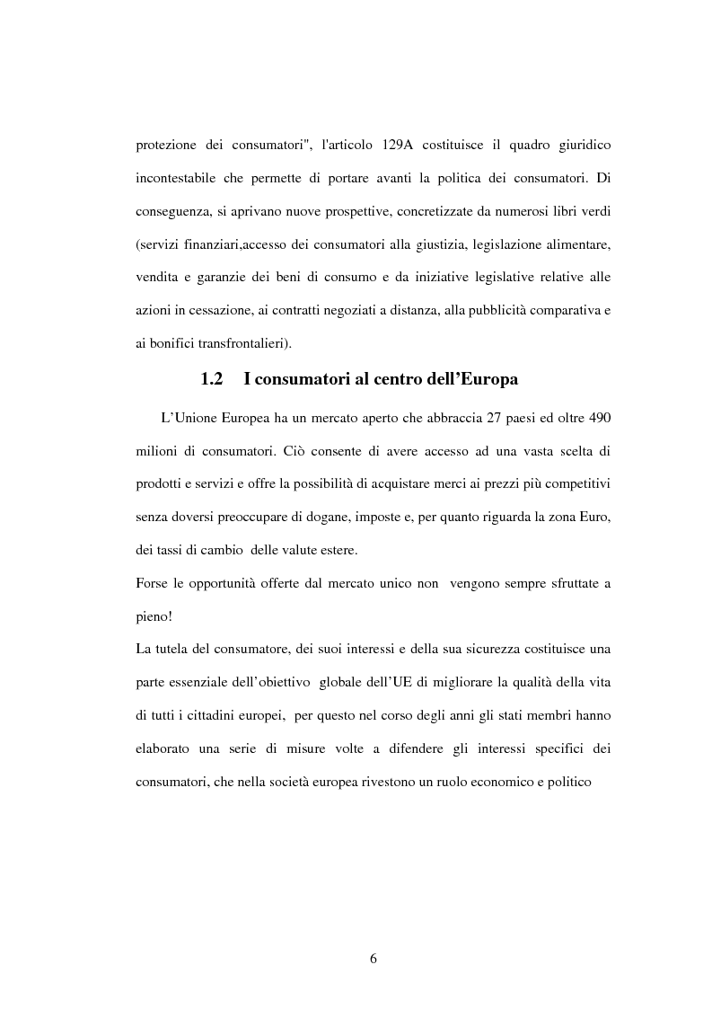 Anteprima della tesi: La tutela dei consumatori nell'UE: la strategia 2007-2013, Pagina 6