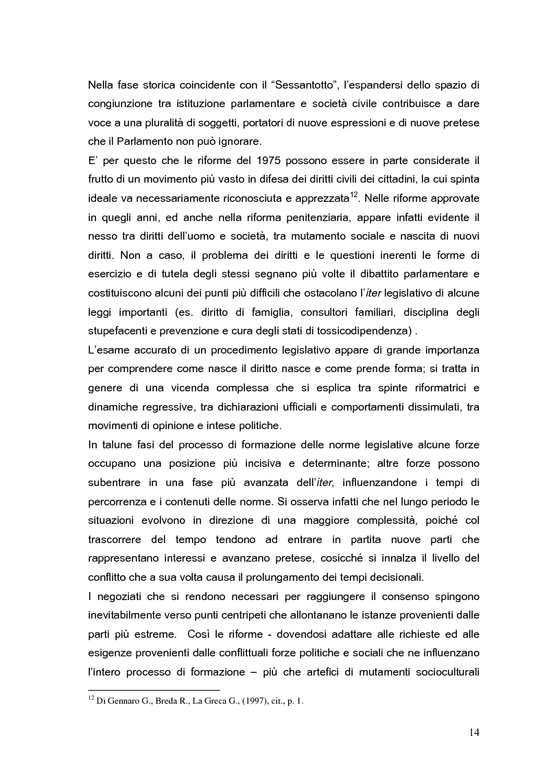 Anteprima della tesi: Il processo di formazione delle norme legislative tra stabilità e mutamento: il caso della riforma penitenziaria, Pagina 10