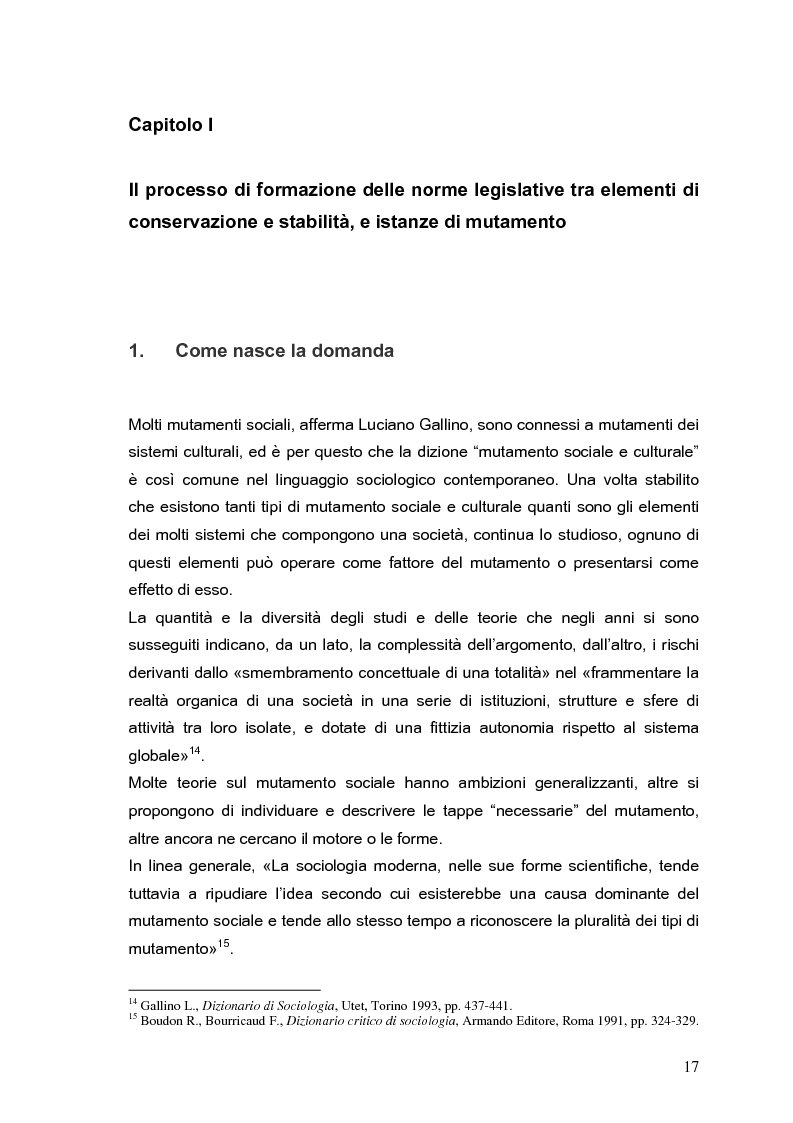 Anteprima della tesi: Il processo di formazione delle norme legislative tra stabilità e mutamento: il caso della riforma penitenziaria, Pagina 13