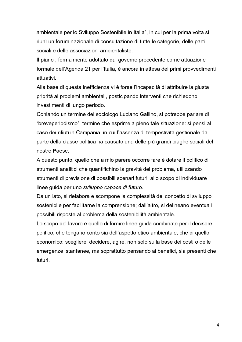 Anteprima della tesi: Lo sviluppo sostenibile - Etica e politica per un futuro possibile, Pagina 4