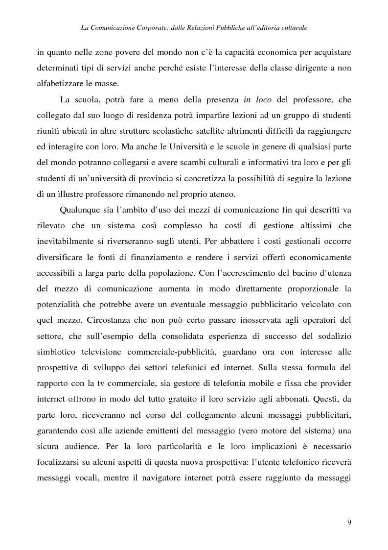 Anteprima della tesi: La comunicazione corporate: dalle relazioni pubbliche all'editoria culturale, Pagina 12