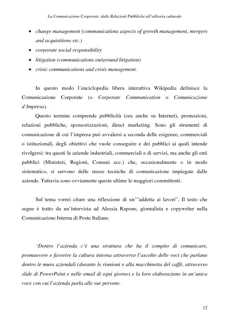 Anteprima della tesi: La comunicazione corporate: dalle relazioni pubbliche all'editoria culturale, Pagina 15
