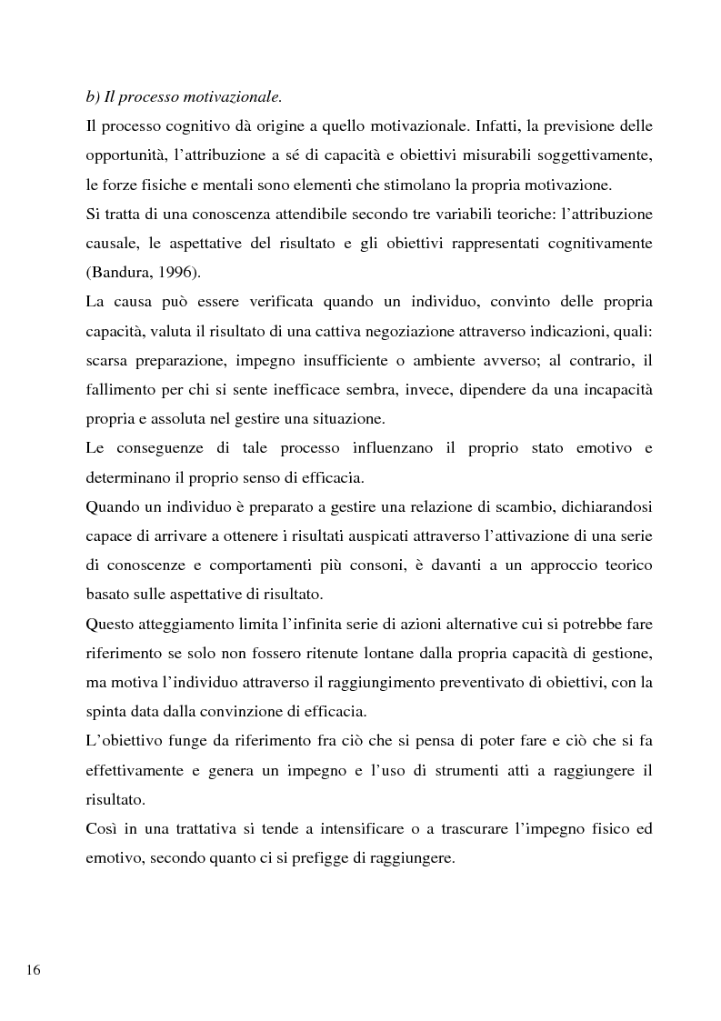 Anteprima della tesi: Senso d'autoefficacia e negoziazione - Esempio di un’agenzia del lavoro nel rapporto col cliente: dalla presentazione alla visita, Pagina 14
