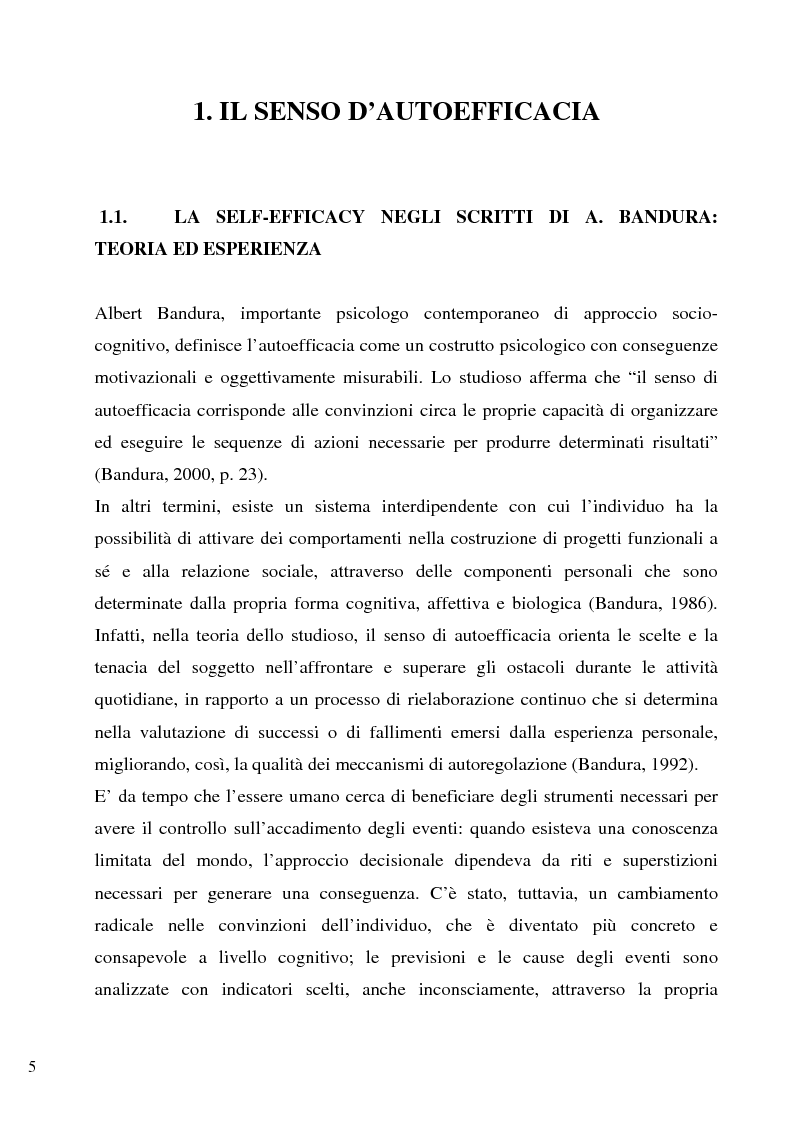 Anteprima della tesi: Senso d'autoefficacia e negoziazione - Esempio di un’agenzia del lavoro nel rapporto col cliente: dalla presentazione alla visita, Pagina 3