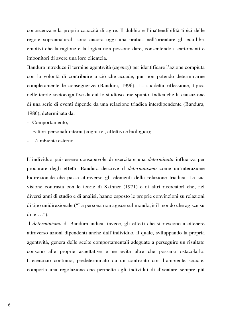 Anteprima della tesi: Senso d'autoefficacia e negoziazione - Esempio di un’agenzia del lavoro nel rapporto col cliente: dalla presentazione alla visita, Pagina 4