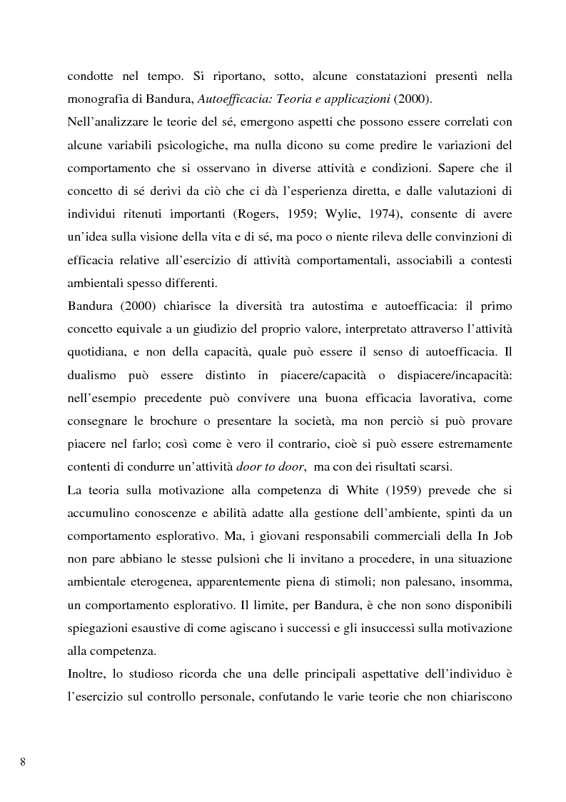 Anteprima della tesi: Senso d'autoefficacia e negoziazione - Esempio di un’agenzia del lavoro nel rapporto col cliente: dalla presentazione alla visita, Pagina 6
