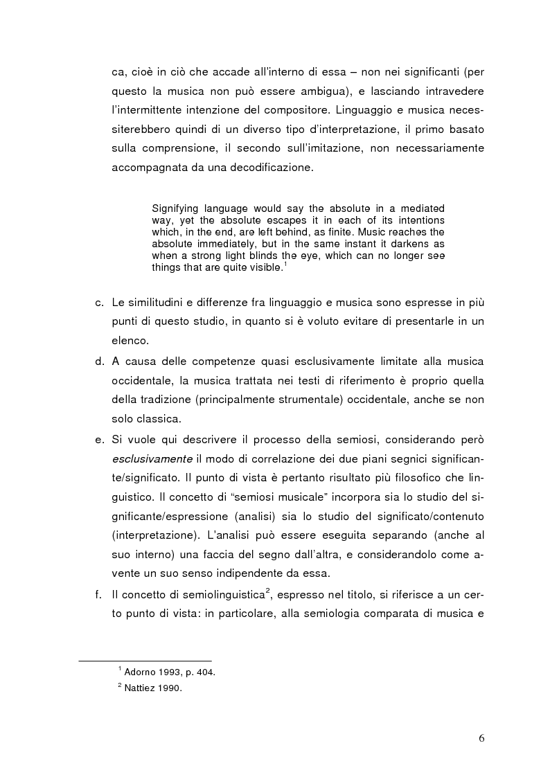 Anteprima della tesi: La semiolinguistica della musica. Varie tendenze nell'interpretazione e analisi dell'evento musicale, Pagina 3