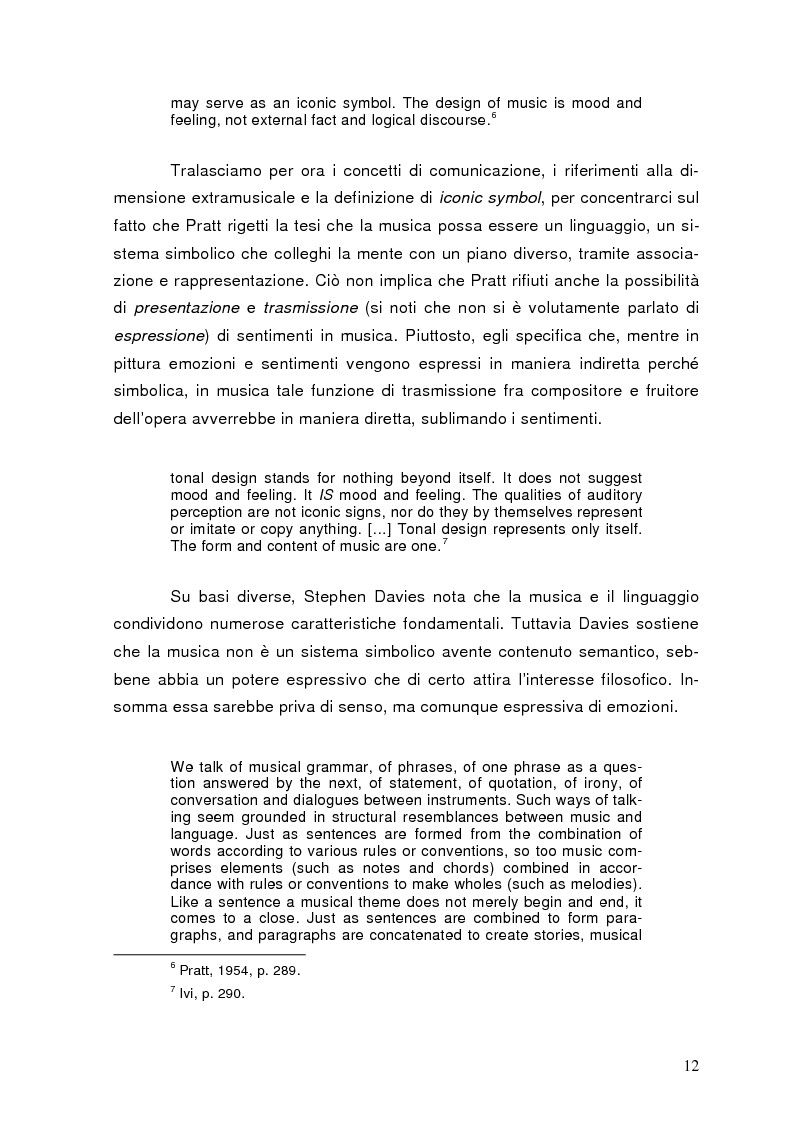 Anteprima della tesi: La semiolinguistica della musica. Varie tendenze nell'interpretazione e analisi dell'evento musicale, Pagina 9