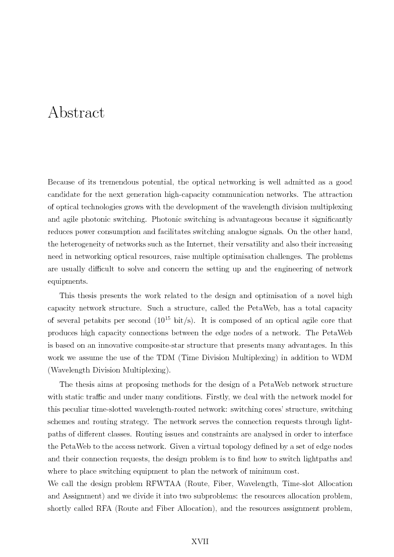 Anteprima della tesi: Design and Optimisation of a Novel Composite-Star TDM/WDM Network Architecture: the Petaweb, Pagina 14