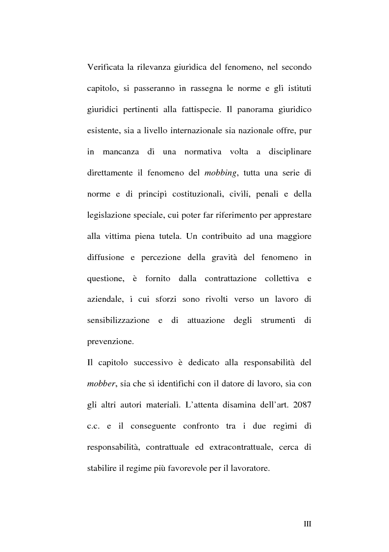 Anteprima della tesi: Il mobbing nel rapporto di lavoro, Pagina 3