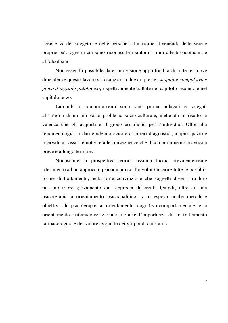 Anteprima della tesi: Shopping compulsivo e gioco d'azzardo - Dinamiche psicologiche di due nuove dipendenze, Pagina 3