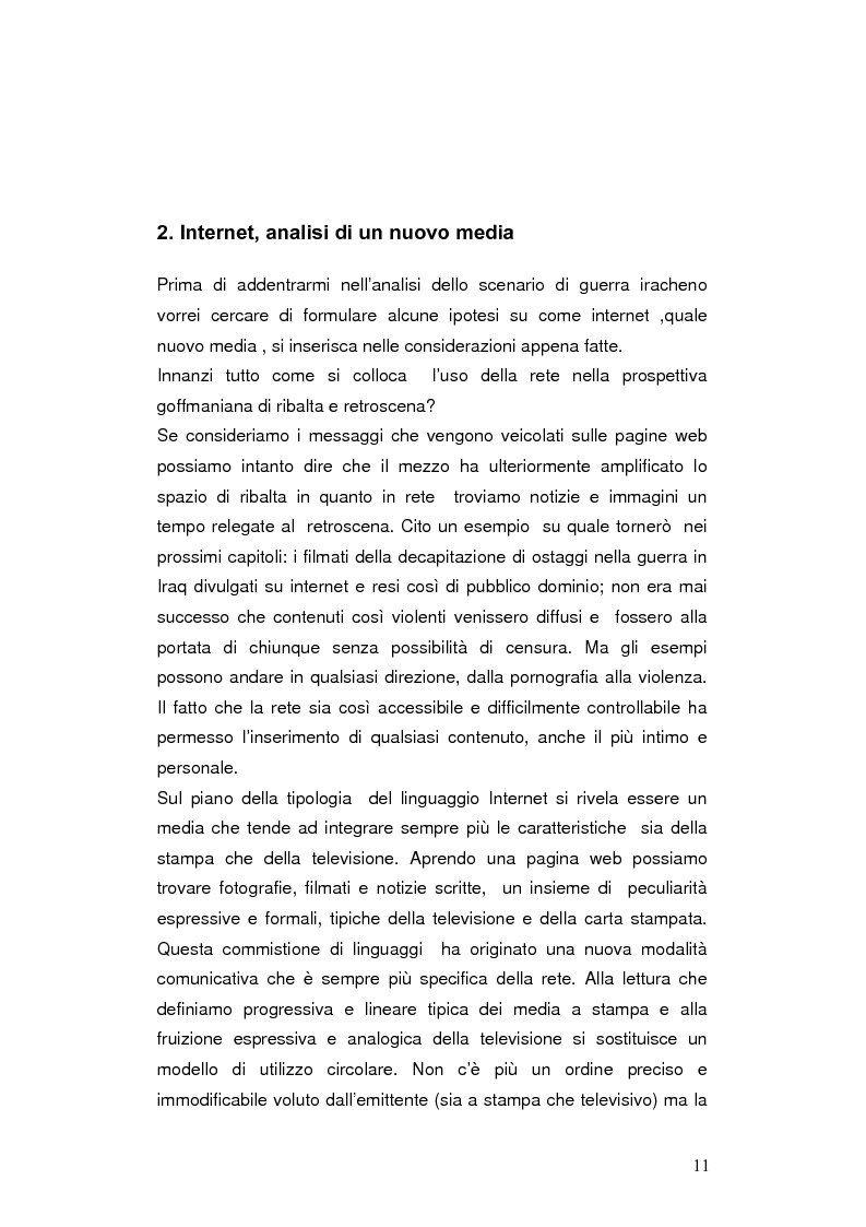Anteprima della tesi: Internet negli scenari di guerra. Analisi dei possibili cambiamenti sociali. Il caso Iraq., Pagina 8