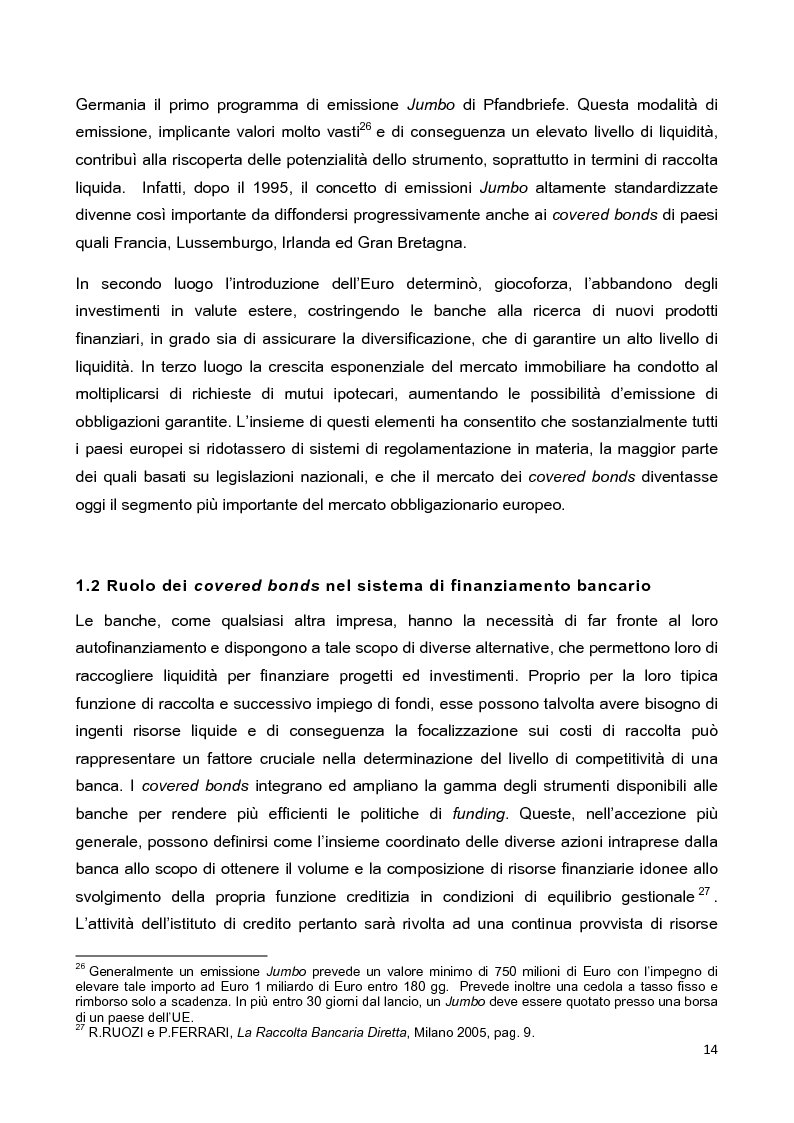 Anteprima della tesi: La disciplina delle obbligazioni bancarie garantite in Italia ed in Inghilterra: due esperienze giuridiche a confronto, Pagina 9