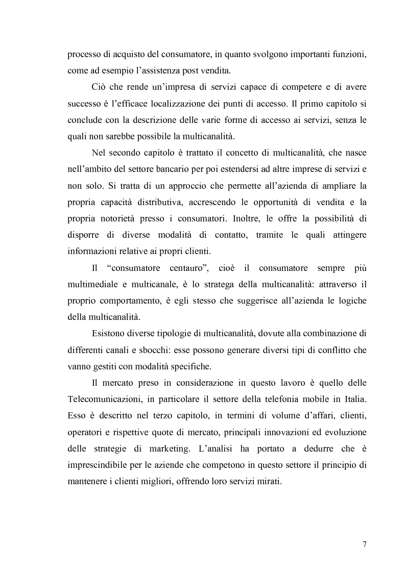 Anteprima della tesi: La multicanalità in un'azienda di telecomunicazioni come strumento di CRM, Pagina 3