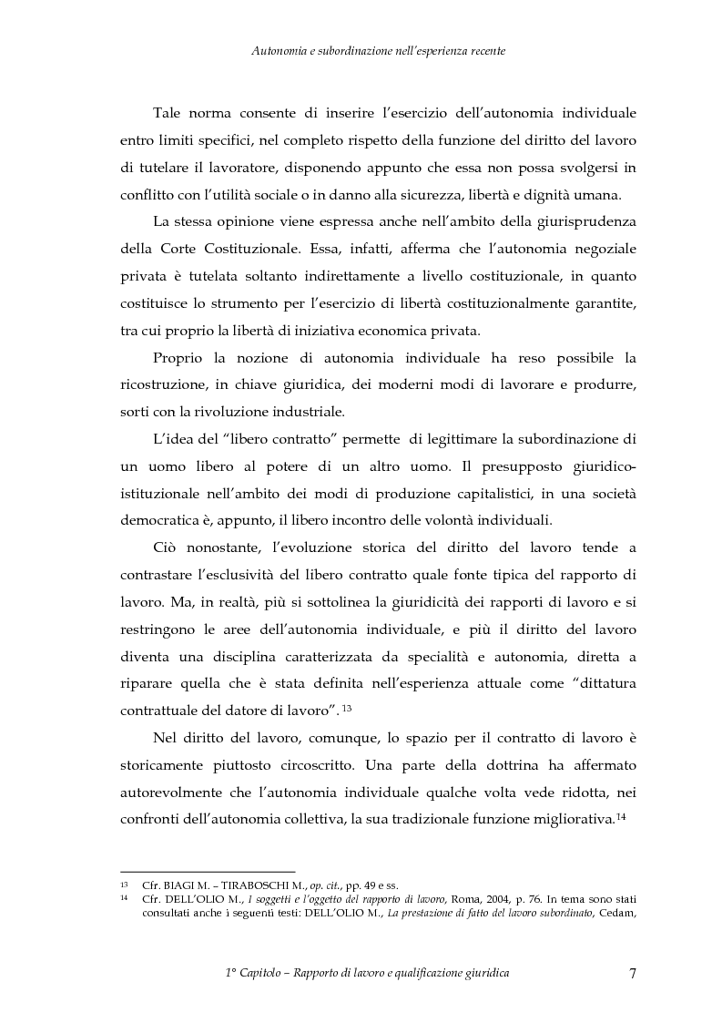Anteprima della tesi: Autonomia e subordinazione nell'esperienza recente, Pagina 11