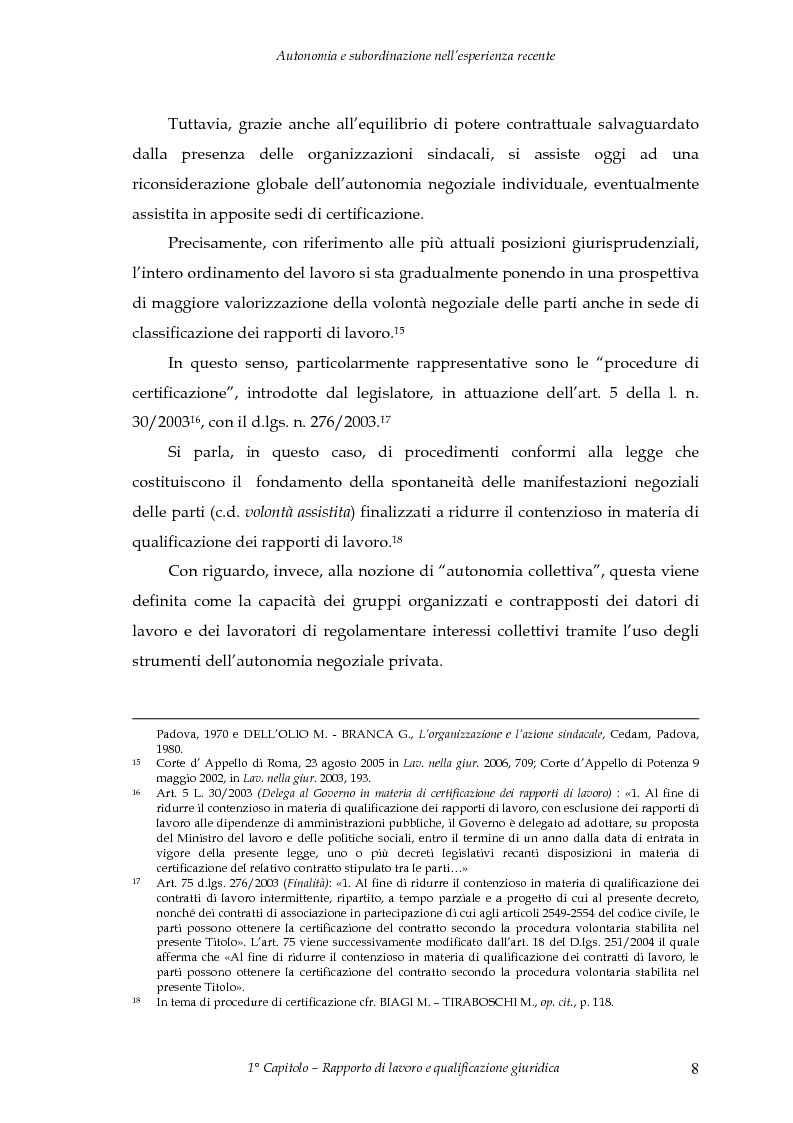 Anteprima della tesi: Autonomia e subordinazione nell'esperienza recente, Pagina 12