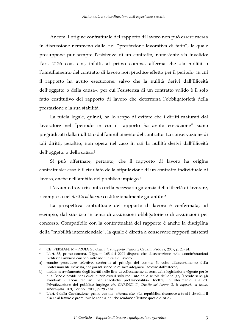 Anteprima della tesi: Autonomia e subordinazione nell'esperienza recente, Pagina 7
