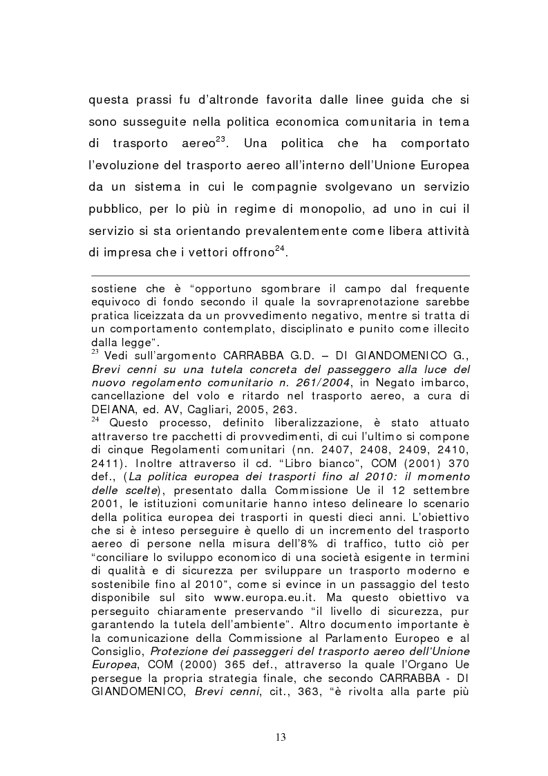 Anteprima della tesi: Negato imbarco, cancellazione del volo e ritardo nel trasporto aereo di persone, Pagina 11