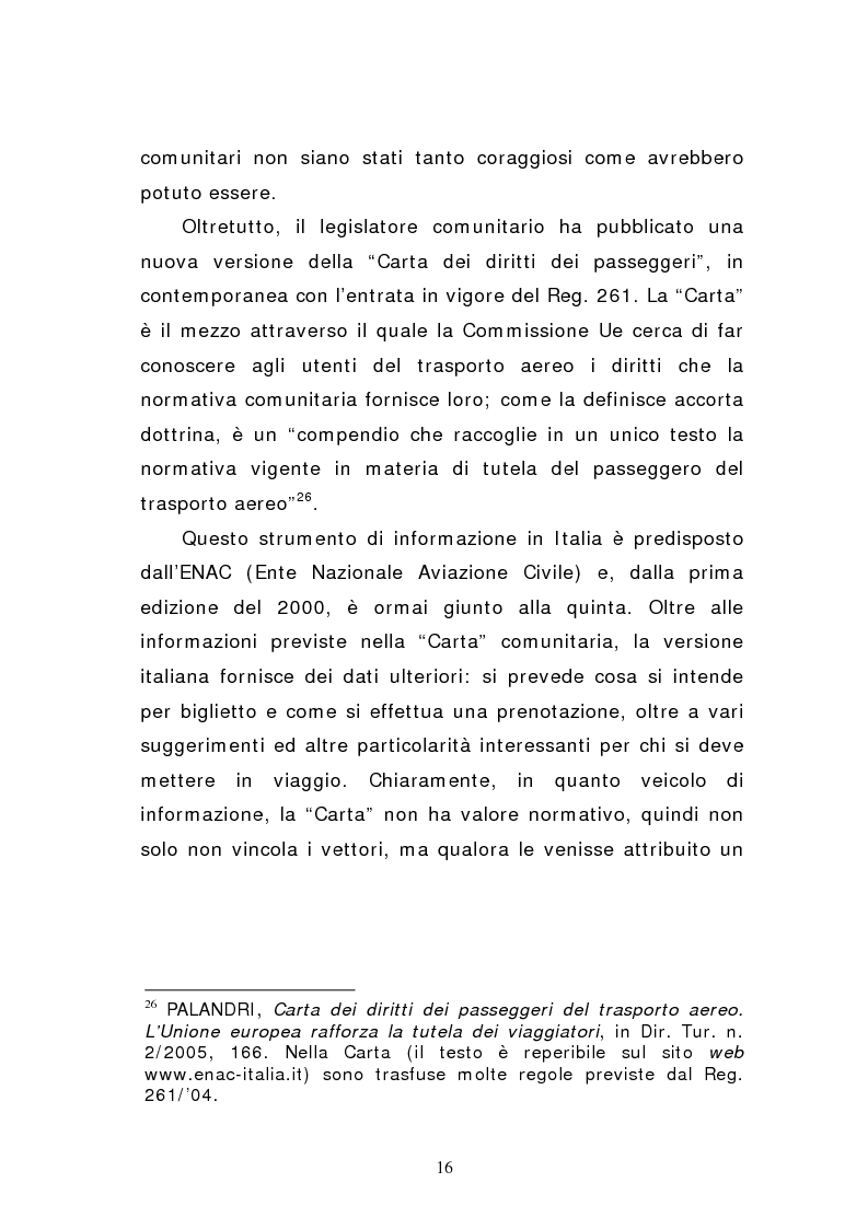 Anteprima della tesi: Negato imbarco, cancellazione del volo e ritardo nel trasporto aereo di persone, Pagina 14