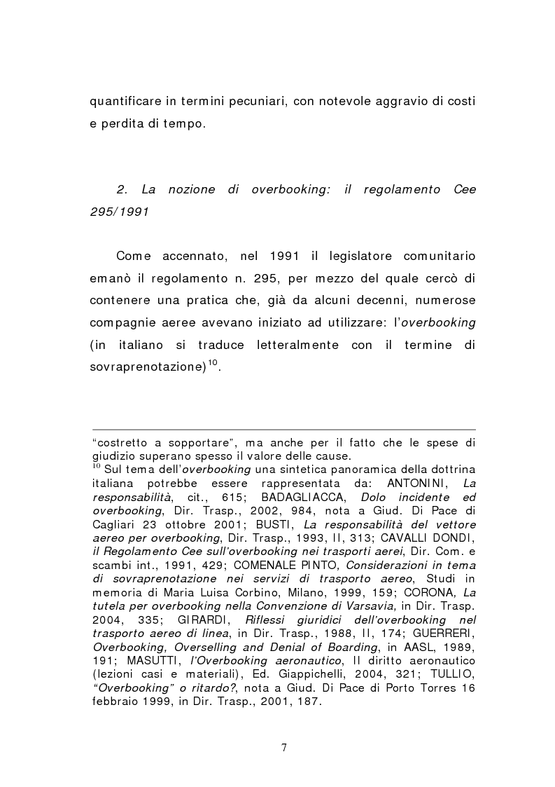 Anteprima della tesi: Negato imbarco, cancellazione del volo e ritardo nel trasporto aereo di persone, Pagina 5