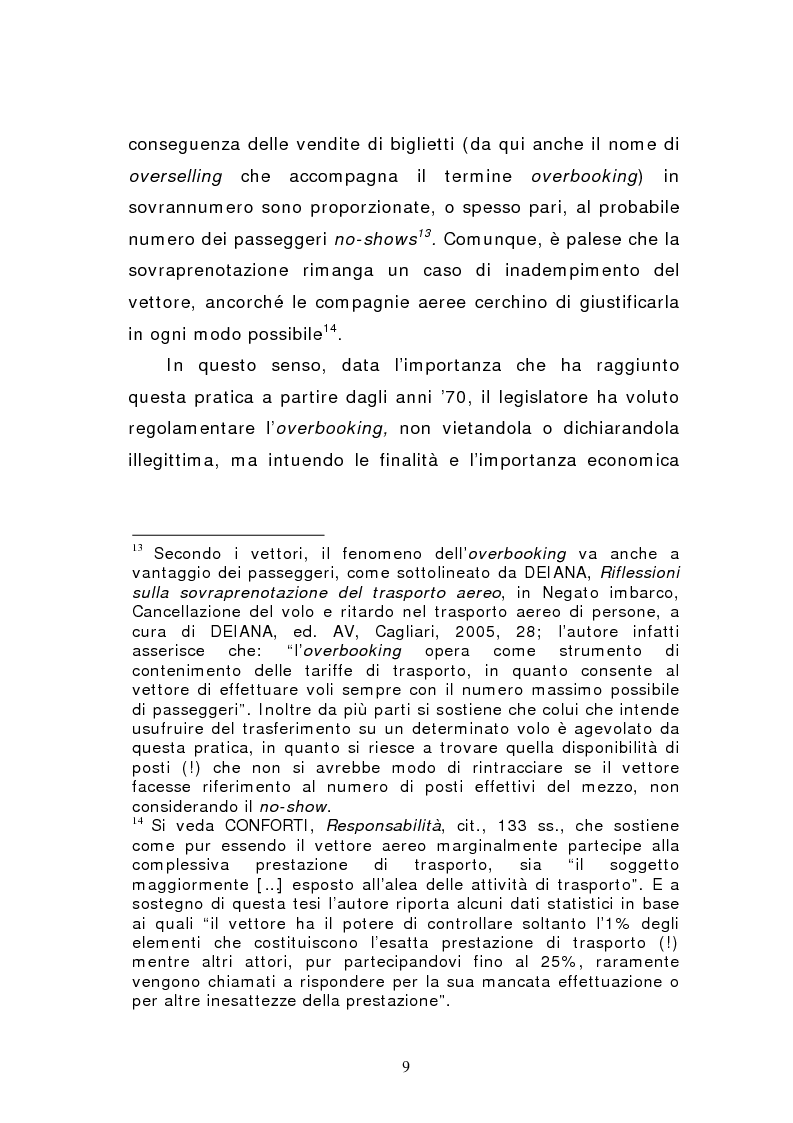 Anteprima della tesi: Negato imbarco, cancellazione del volo e ritardo nel trasporto aereo di persone, Pagina 7