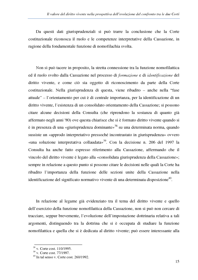 Estratto dalla tesi: Recenti momenti di conflitto tra Corte Costituzionale e Corte di Cassazione
