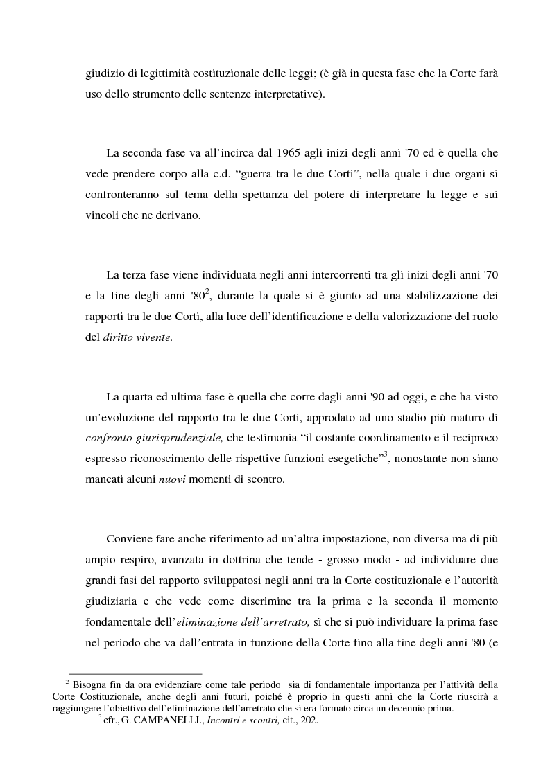 Anteprima della tesi: Recenti momenti di conflitto tra Corte Costituzionale e Corte di Cassazione, Pagina 2