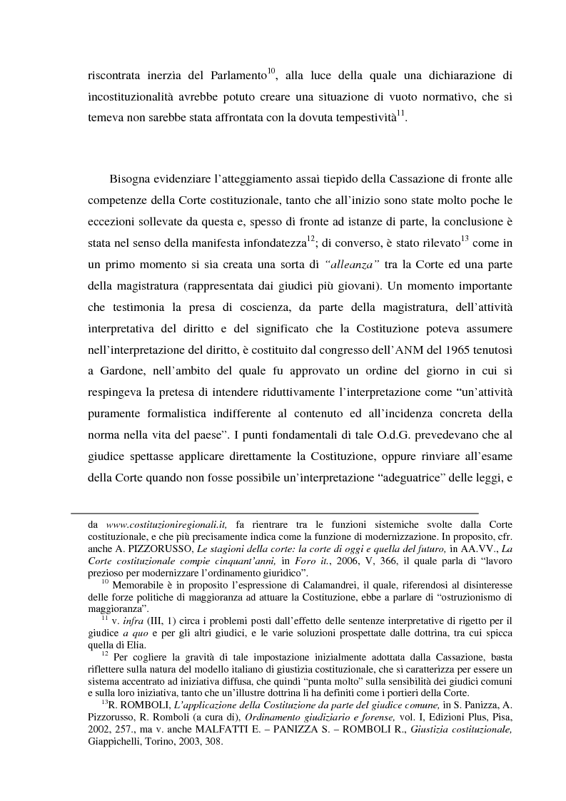 Anteprima della tesi: Recenti momenti di conflitto tra Corte Costituzionale e Corte di Cassazione, Pagina 5
