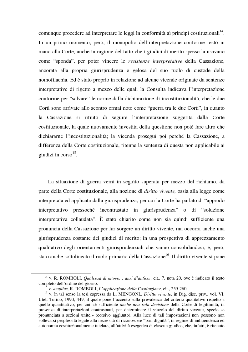 Anteprima della tesi: Recenti momenti di conflitto tra Corte Costituzionale e Corte di Cassazione, Pagina 6