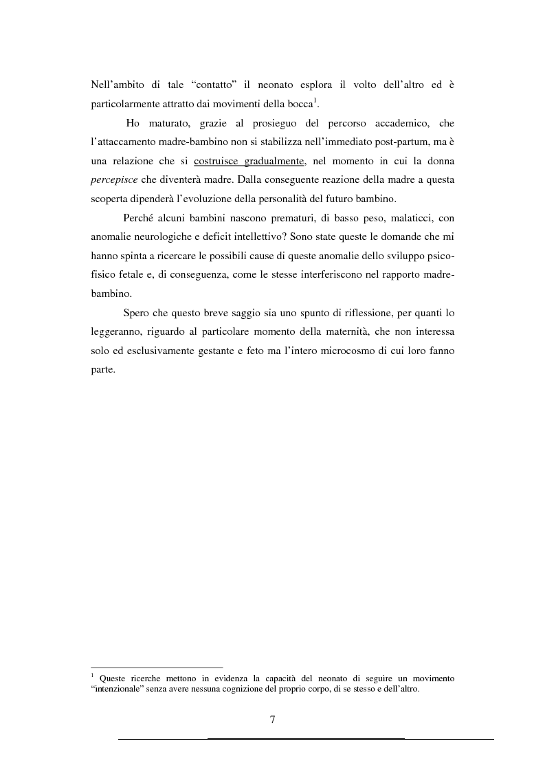 Anteprima della tesi: Correlazione tra gli stati emotivi materni e lo sviluppo normale o deviante del bambino, Pagina 3