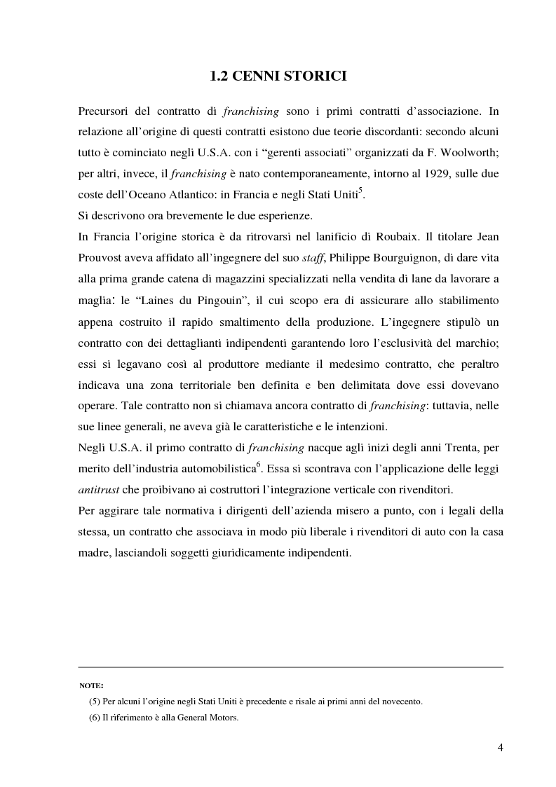Anteprima della tesi: Norme per la disciplina dell'affiliazione commerciale (franchising): gli estremi della legge 129 del 6 maggio 2004, Pagina 4