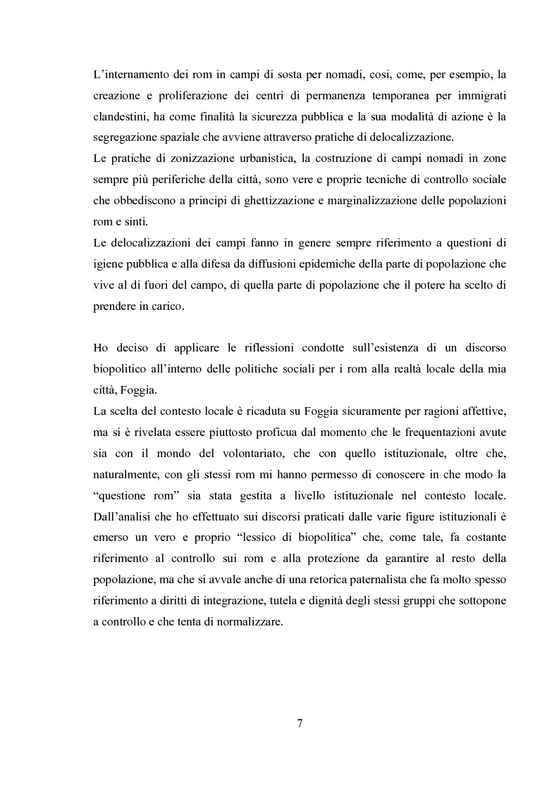Anteprima della tesi: Emergenza, cittadinanza, esclusione. Un'analisi antropologica della gestione politica dei campi nomadi., Pagina 6